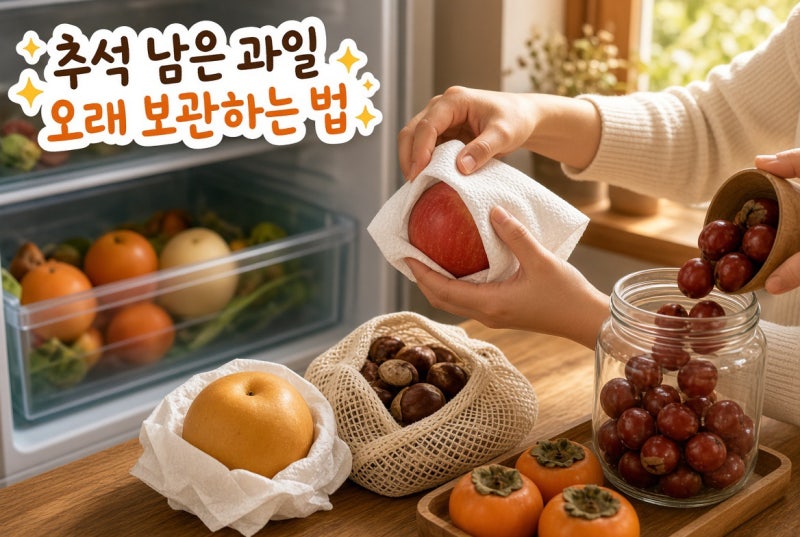 사과 배 밤 감 대추 보관법, 추석 남은 과일 오래 보관하는 방법