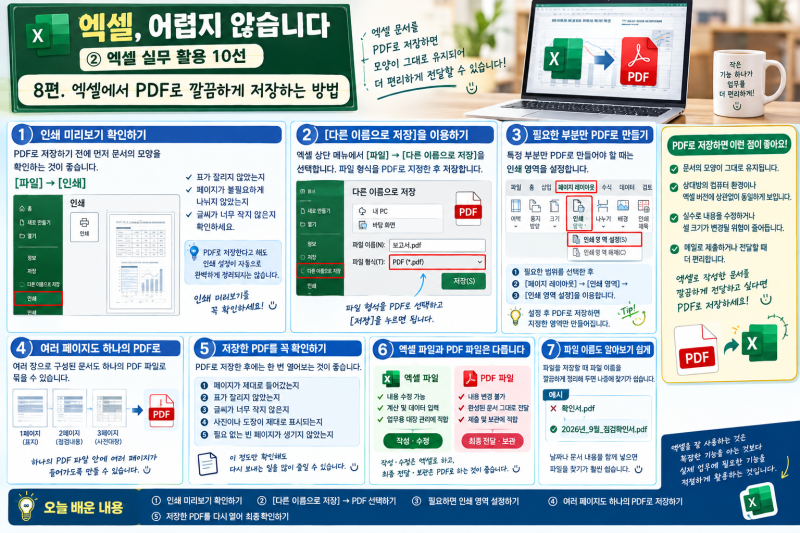 ② 엑셀 실무 활용 10선 - 8편. 엑셀에서 PDF로 깔끔하게 저장하는 방법