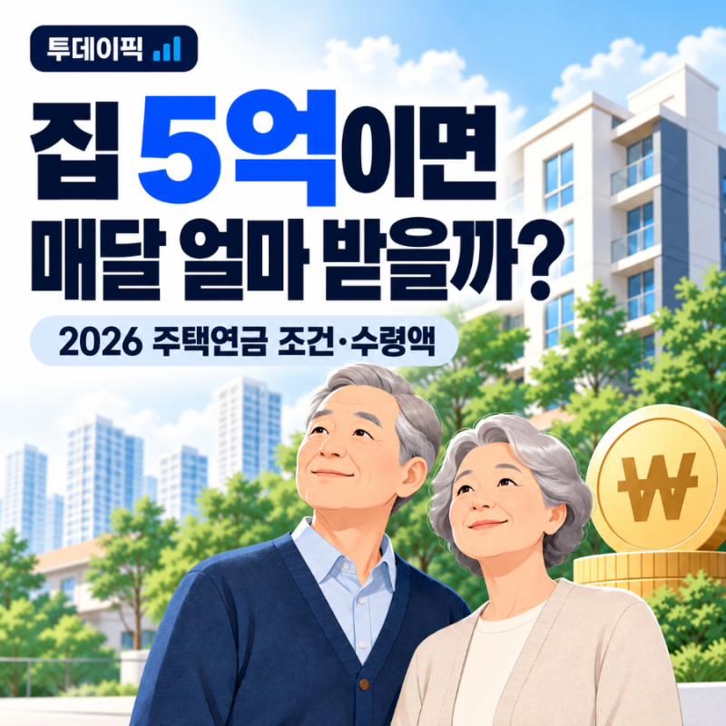 집 5억이면 매달 얼마? 2026 주택연금 가입조건·수령액 총정리