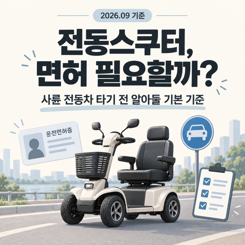 전동스쿠터 면허 필요할까? 사륜 전동차 타기 전 알아둘 기본 기준