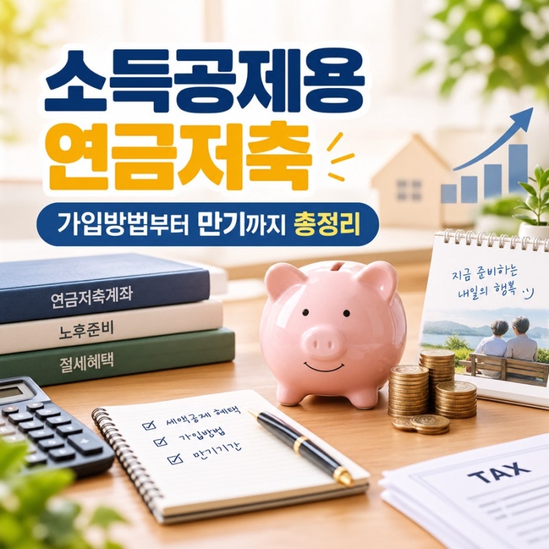 소득공제용 연금저축, 뜻부터 가입방법과 만기까지 쉽게 정리