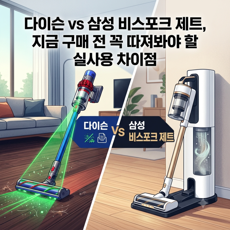 다이슨 vs 삼성 비스포크 제트 무선청소기 비교 장점 단점 완벽 정리 나에게 맞는 무선청소기....