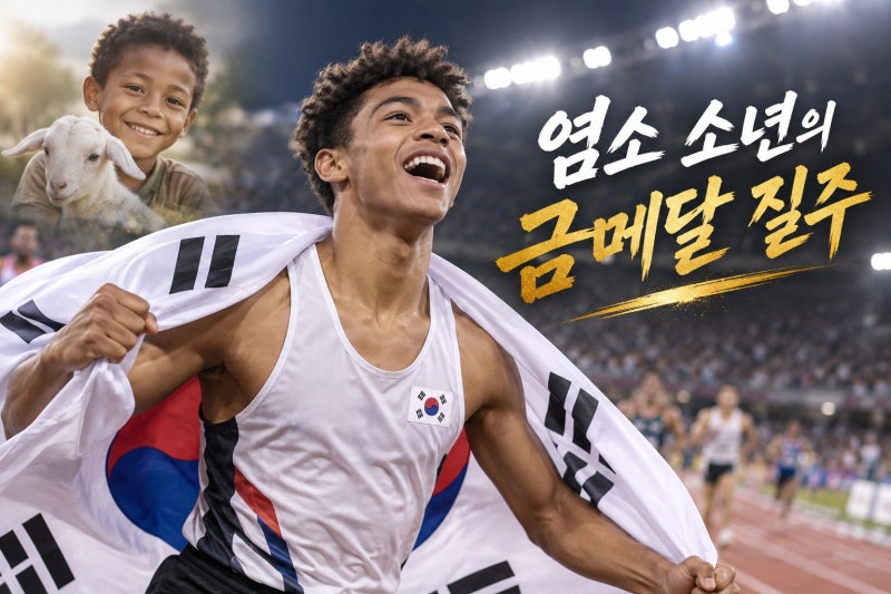 태양의 후예 염소 소년 나마디 조엘 진, 한국 육상 첫 계주 금메달리스트가 되기까지