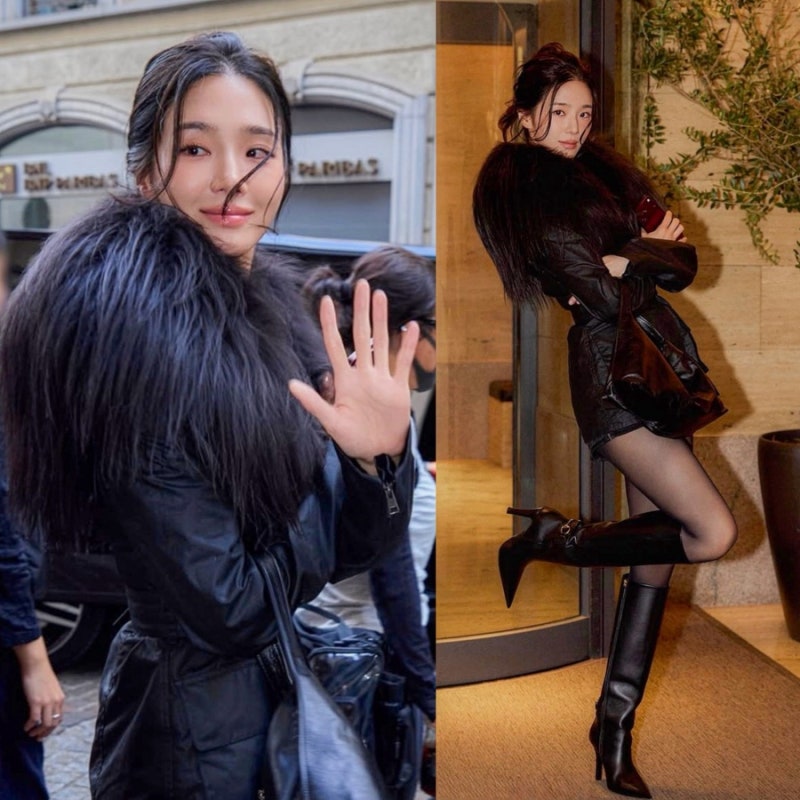 블랙스완 같았던 박규영, 구찌 패션쇼 올블랙 룩