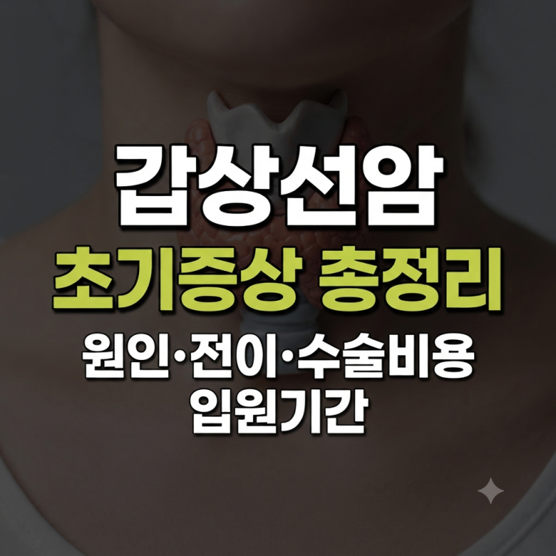 갑상선암 초기증상(종류,원인,전이, 수술비용, 입원기간)