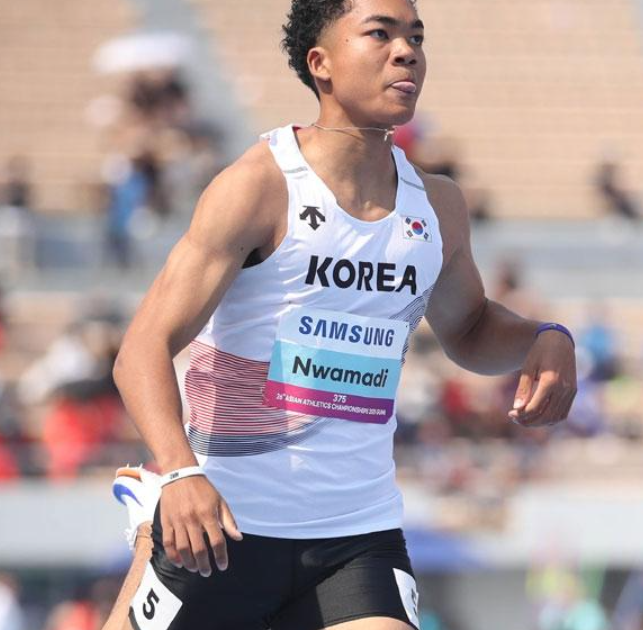 ‘태양의 후예’ 염소 소년 나마디 조엘진, 10년 뒤 태극마크 달았다…100m 4위 ‘0.06초 차’