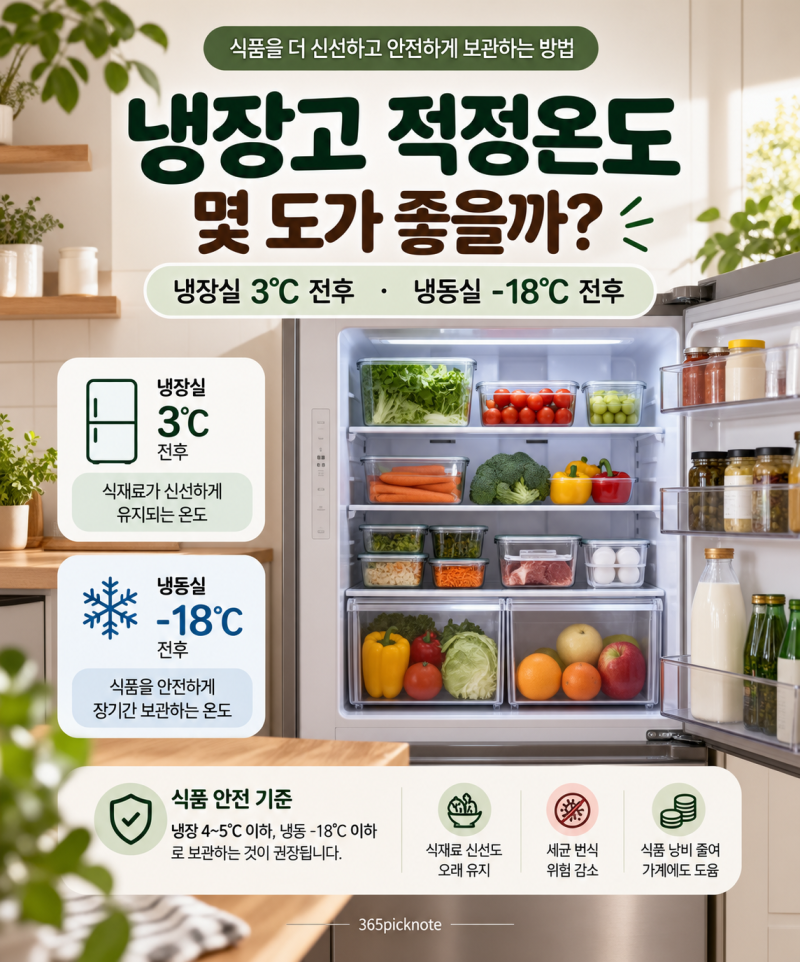 냉장고 적정온도 몇 도가 좋을까? 냉장·냉동실 설정법 정리