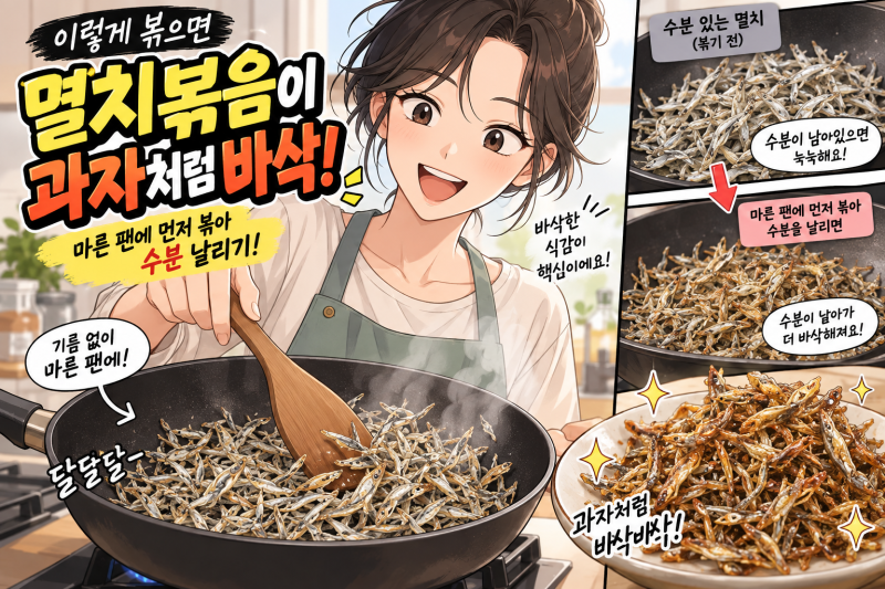 바삭한 멸치볶음 과자처럼 만드는 마른 팬 볶기 비법 총정리
