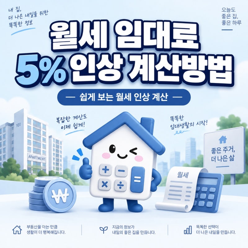 월세 임대료 5% 인상 계산방법