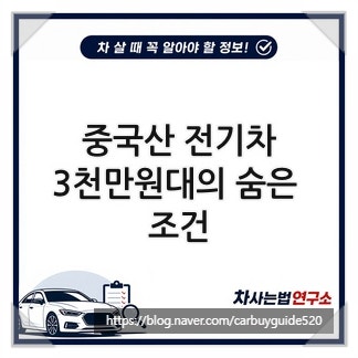 중국산 전기차, 3천만원대의 숨은 조건