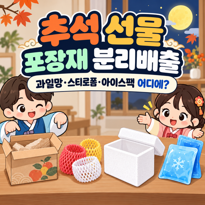 추석 선물 포장재 분리배출, 과일망·스티로폼·아이스팩은 어디에 버릴까?