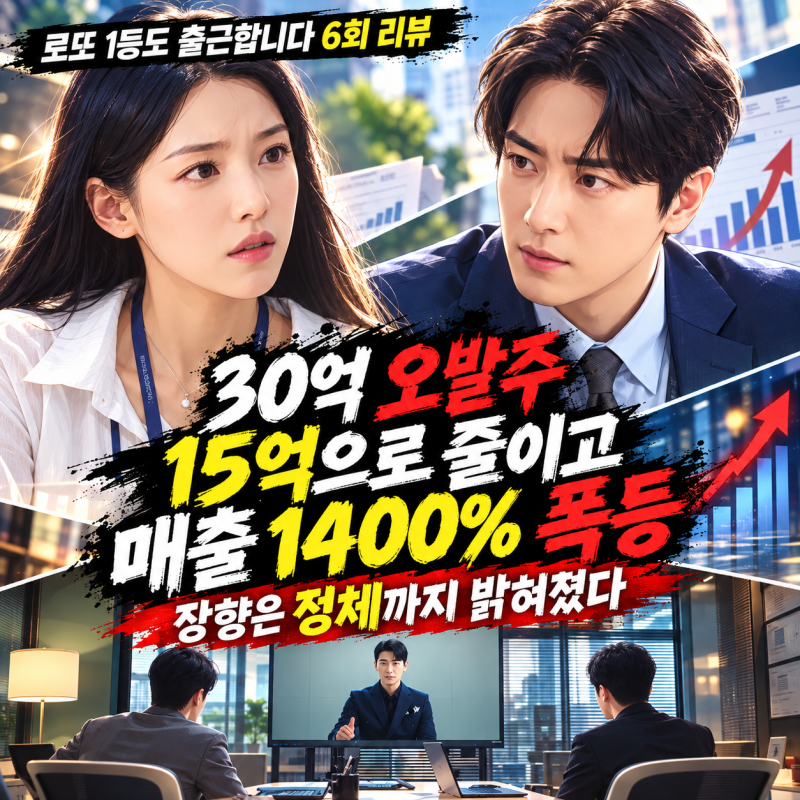 로또 1등도 출근합니다 6회 리뷰｜30억 오발주를 15억으로 줄이고 매출 1400% 폭등, 장향은 정체....