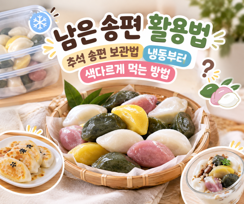 남은 송편 활용법 추석 송편 보관법 냉동부터 색다르게 먹는 방법