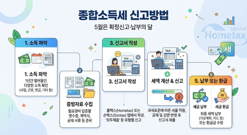 [13편] 종합소득세 신고유형 및 신고방법(+추계신고, 기장신고,회계사의 절세 팁)