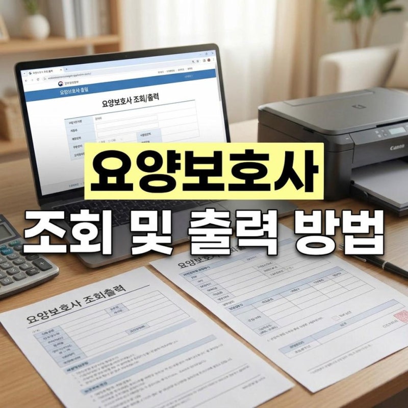 요양보호사 자격증 조회 및 인터넷 출력 방법 보기