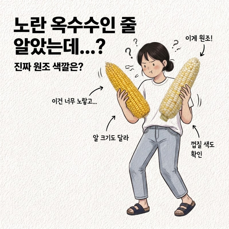 괴산 대학찰옥수수 노란 옥수수인 줄 알고 삼 연농1호 원조 색깔 크기 가격 고르는법