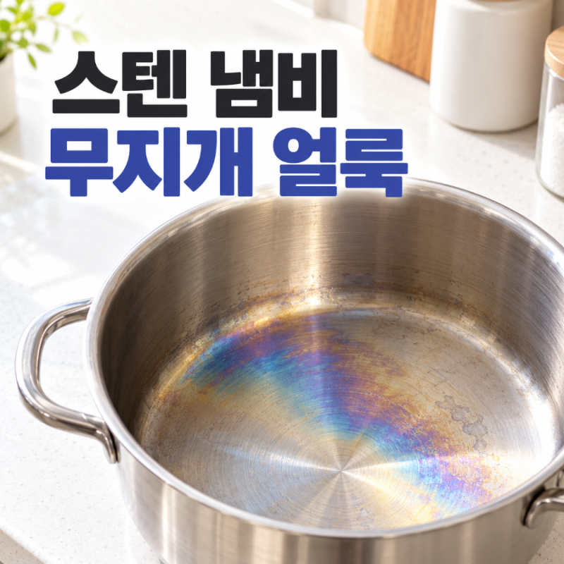 스테인리스 냄비 무지개 얼룩 왜 생길까? 집에서 지우는 방법