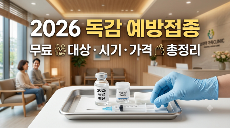 2026년 독감 예방접종 무료 대상자 범위, 연령별 접종 시기, 유료 접종 시 가격 비교 및 최저가....