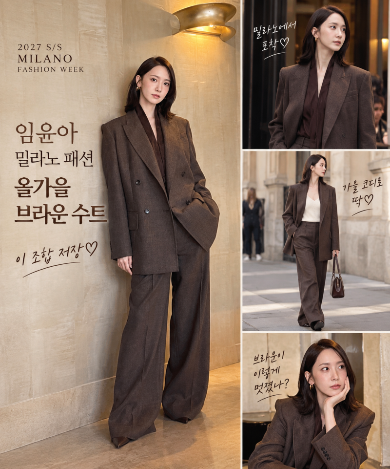 임윤아 밀라노에서 포착, 올가을 브라운 수트 이렇게 입는다
