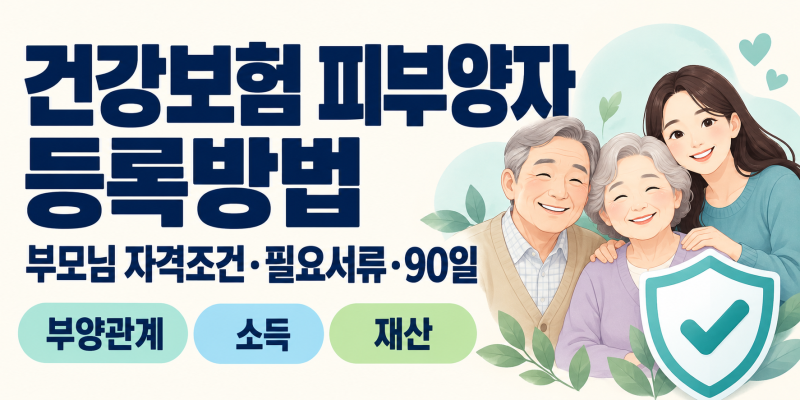 건강보험 피부양자 등록방법｜부모님 자격조건·필요서류·90일 기준