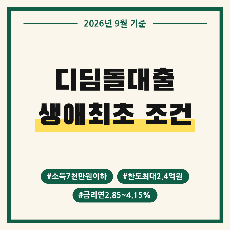 디딤돌대출 조건, 금리 | 생애최초 디딤돌대출 최대 2.4억과 소득 7천만원 기준 (이자, 계산기)
