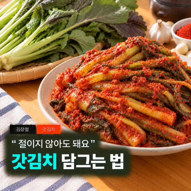 갓은 절이지 않고 바로 버무려도 되더라구요, 갓김치 담그는 법 여수 돌산갓