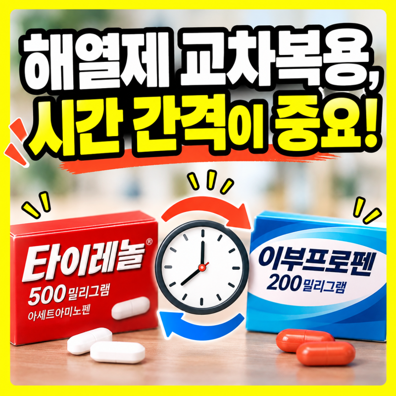 타이레놀 이부프로펜 교차복용의 주의할점 시간 간격과 올바른 복용법, 약사가 딱 정리해 드....