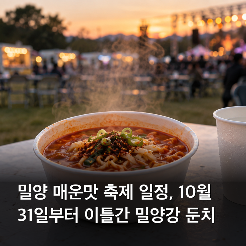 밀양 매운맛 축제 일정, 10월 31일부터 이틀간 밀양강 둔치