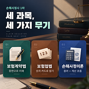 손해사정사 1차 보험업법 보험계약법 손해사정이론 과목별 공부법