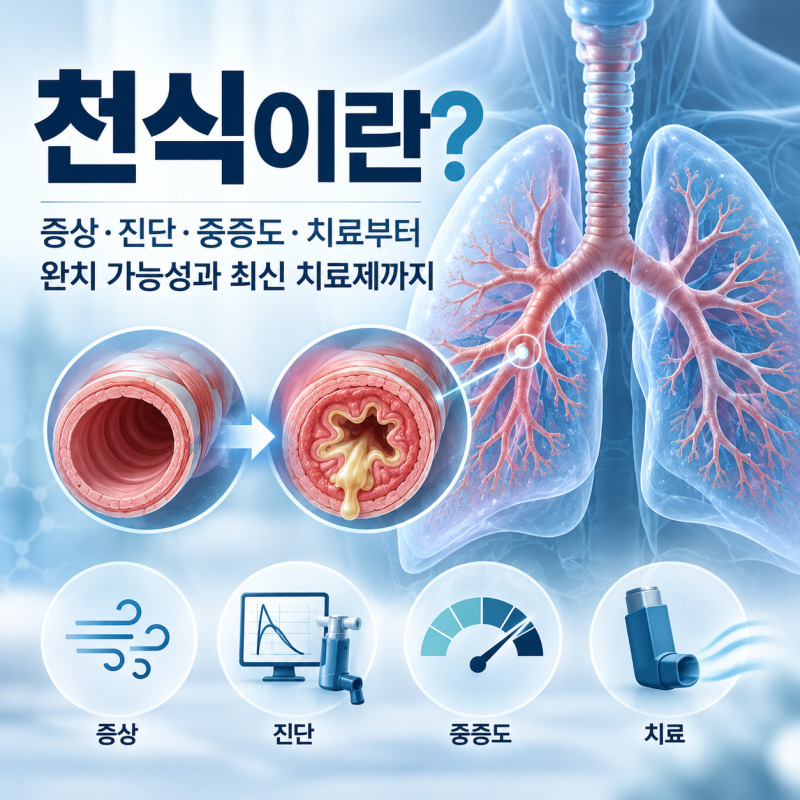 천식이란? 증상·진단·중증도·치료부터 완치 가능성과 최신 치료제까지