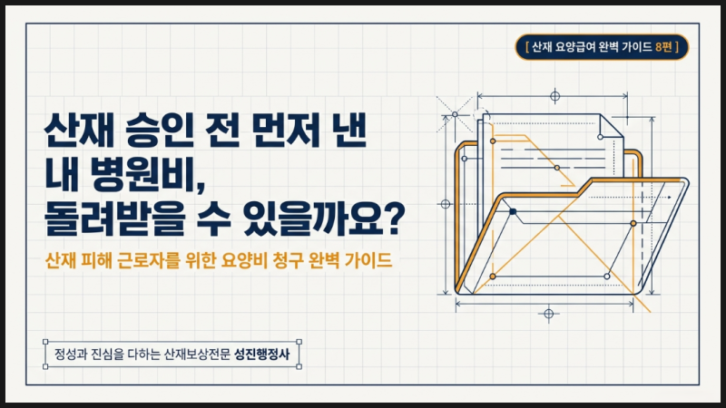 [ 산재 요양급여 완벽 가이드 8편 ] 산재 승인 전 치료비와 요양비 청구｜먼저 낸 병원비는 돌....