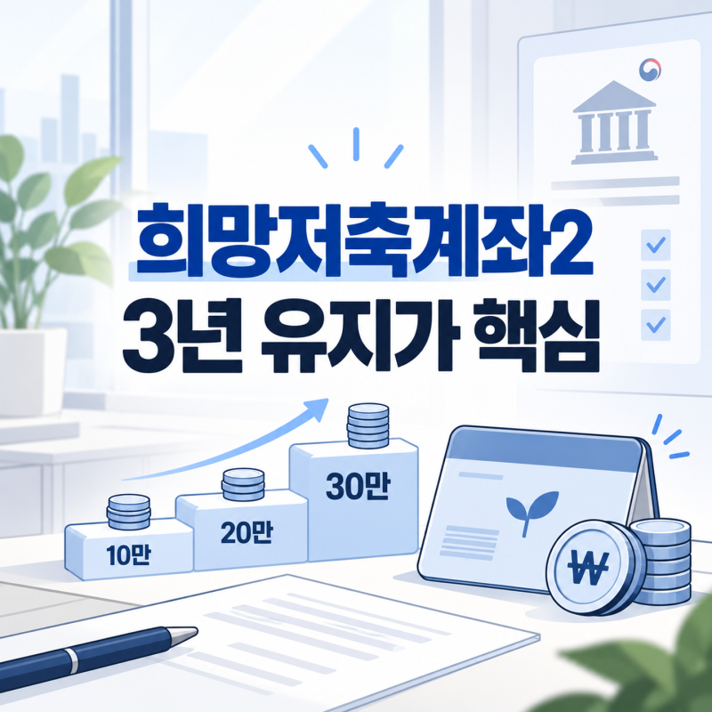 “정부지원이 3년차에 확 뛴다고?” 희망저축계좌2 오래 유지할수록 궁금해진다