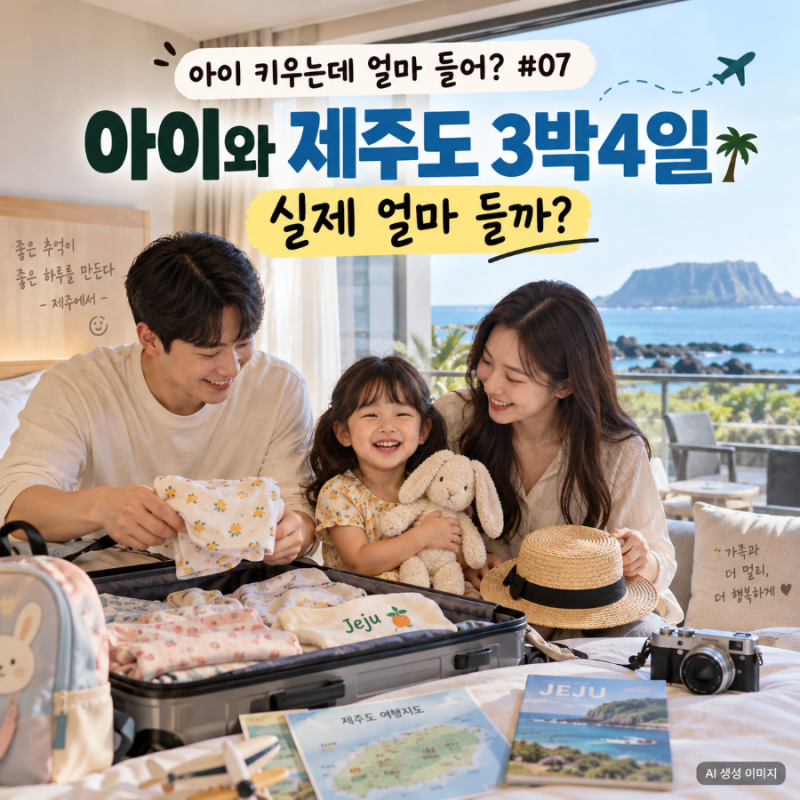아이 키우는데 얼마 들어? #07 아이와 제주도 3박4일, 실제 얼마 들까? 3인 가족 여행비 총정리