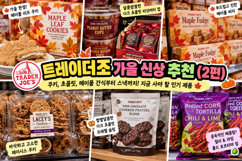 미국 트레이더 조(Trader Joe's) 추천템 2편 | 한국 귀국 선물로 딱 좋은 과자 & 초콜릿 BEST 6 (단풍....