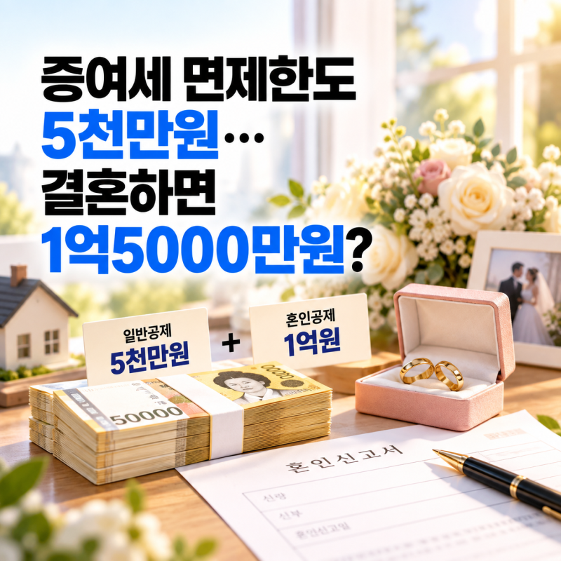증여세 면제한도 5천만원…결혼하면 1억5000만원?