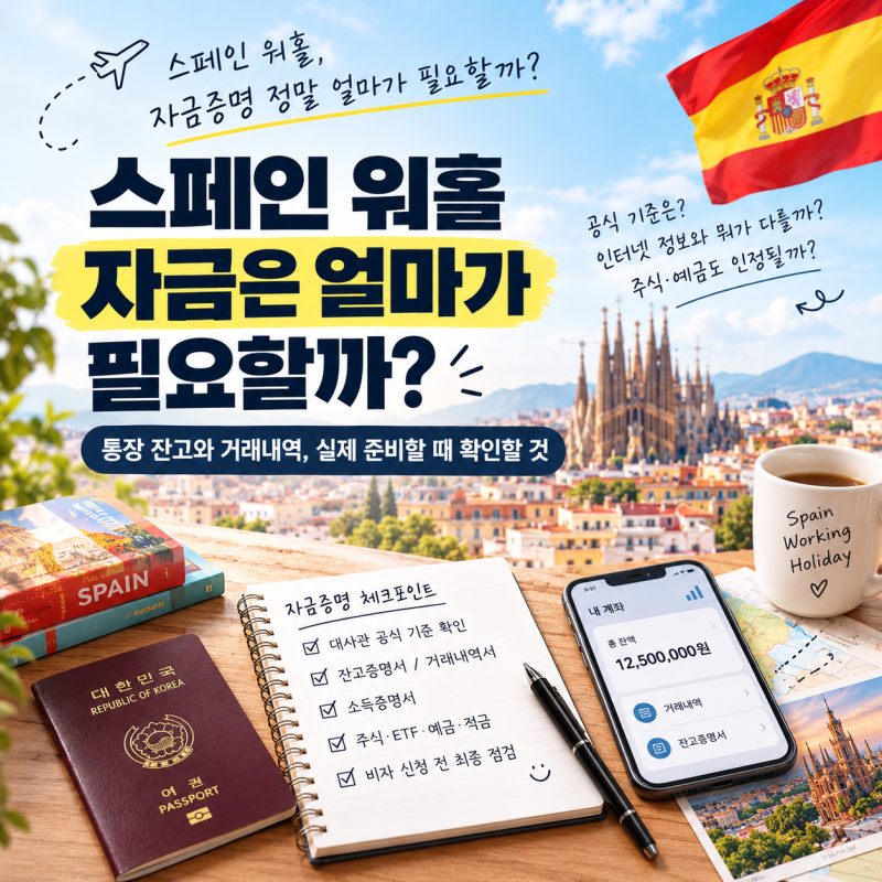 스페인 워홀 자금증명 얼마가 필요할까?