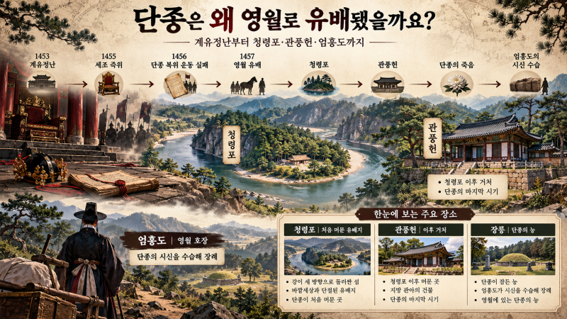 [영화와 여행 이야기] 영화 '왕과 사는 남자'의 실제 역사 이야기 : 단종은 왜 영월로 유배됐....