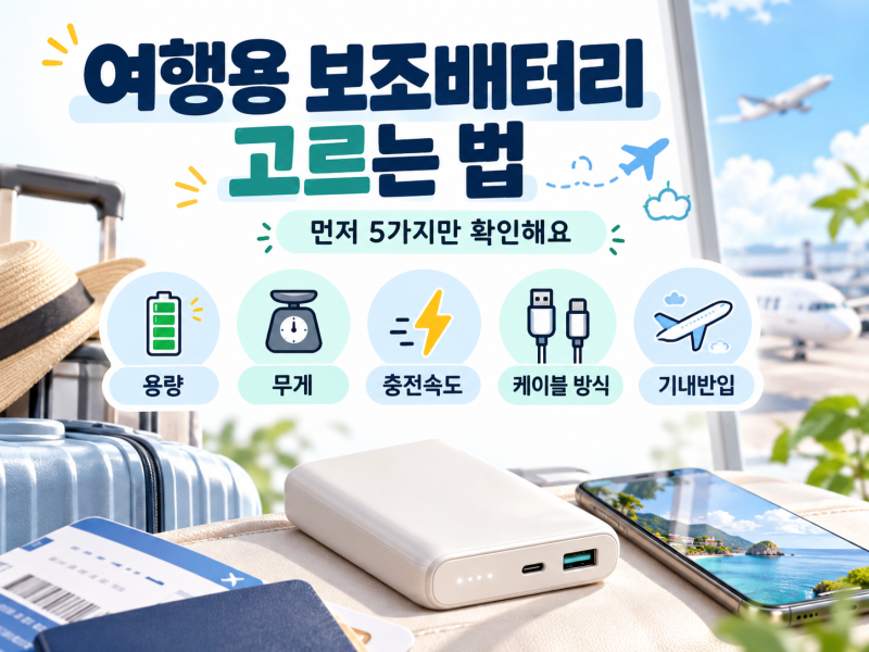 여행용 보조배터리 추천｜10000mAh 20000mAh 고르는 법과 기내반입까지