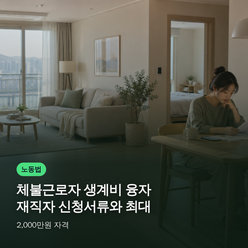 체불근로자 생계비 융자 재직자 신청서류와 최대 2,000만원 자격