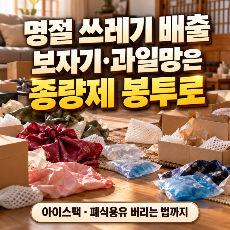 명절 쓰레기 배출, 보자기·과일망·아이스팩·폐식용유 버리는 법 총정리
