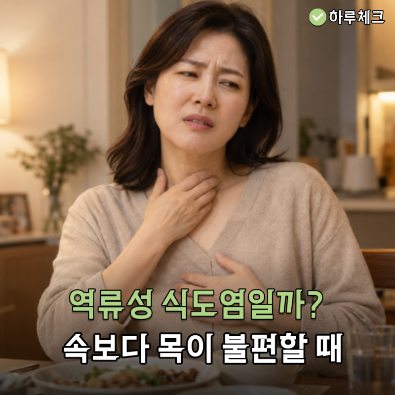 “과식하고 누웠더니 목까지 시다면?” 역류성 식도염 증상 4가지