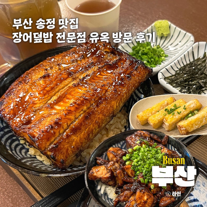 부산 송정 맛집 장어덮밥 유옥 오사카식 우나쥬, 토리동, 사바 오차즈케 추천 후기