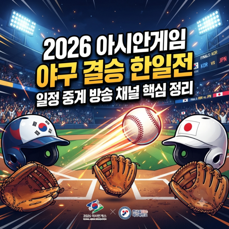 2026 아시안게임 야구 결승 한일전 일정 중계 방송 채널 핵심 정리