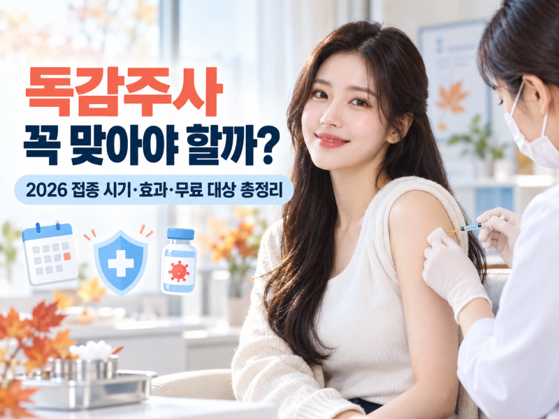 독감주사 꼭 맞아야 할까? 2026 예방접종 시기·효과·무료 대상 총정리