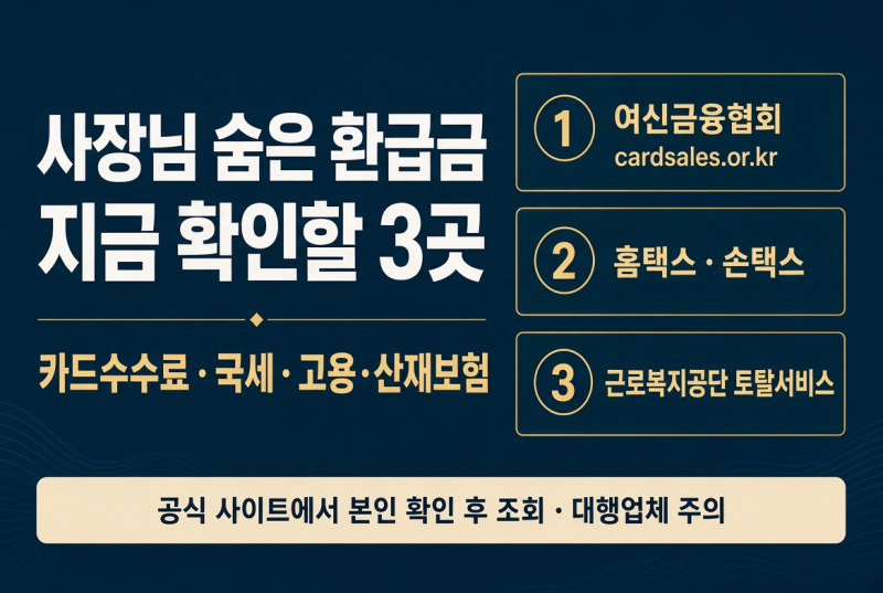 사장님들 꼭 확인하세요! 2026년 숨은 환급금 조회 및 신청 방법 총정리