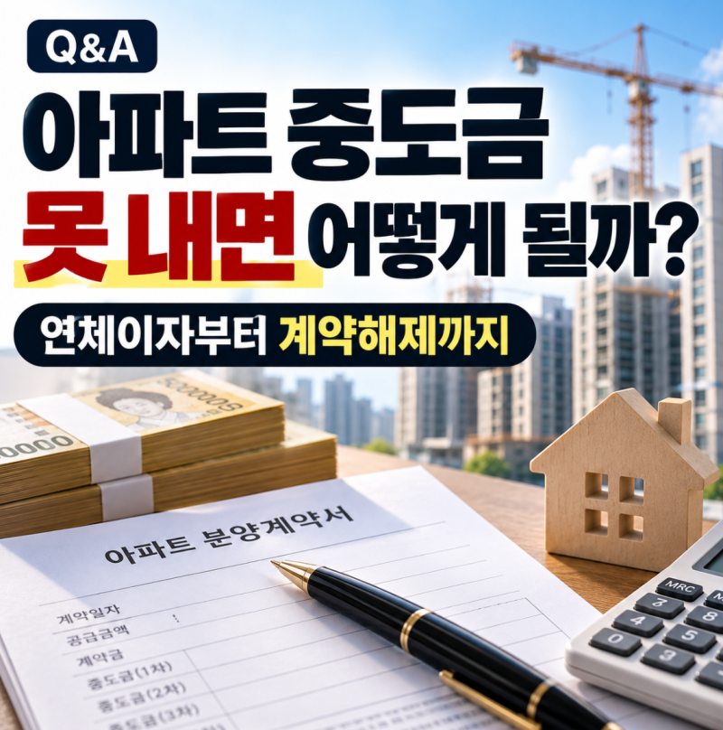 [Q&A]아파트 중도금 못 내면 어떻게 될까?｜연체이자부터 계약해제까지