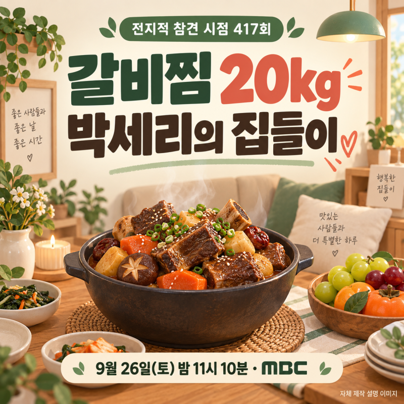 갈비찜 20kg 준비한 박세리…오늘 ‘전참시’ 집들이에서 볼 세 가지