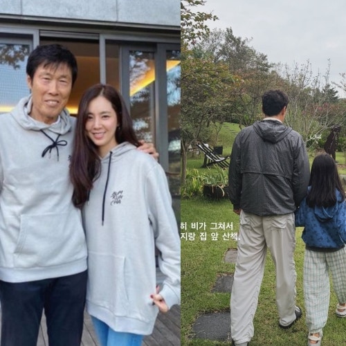 "비가 그쳐서 산책 나왔는데"… 벌써 모델 비율 한채아 딸 폭풍성장 산책
