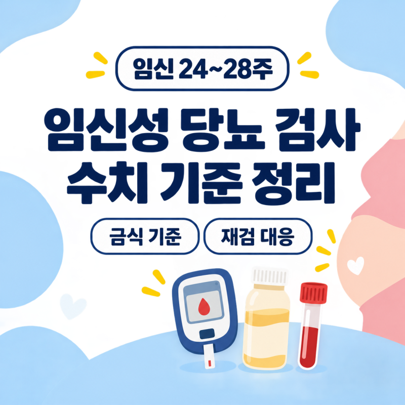 임신성 당뇨 검사, 24~28주 수치 기준과 재검 통보받았을 때 판단 순서