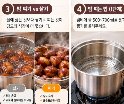 초간단 밤 삶는 법: 껍질이 스르륵 잘 까지는 시간, 실패 없이 찌는방법